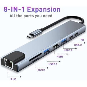 ADAPTATEUR TYPE-C to HDTV 8 in 1