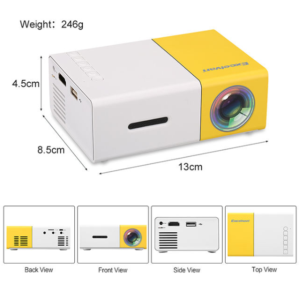 Mini Projecteur Portable LED Audio HDMI USB YG300