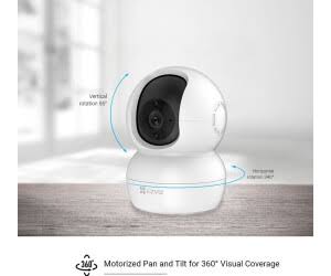 Caméra de Surveillance IP Wi-FI EZVIZ TY2 FHD 1080P rotative PTZ 360.Vision Nocturne Suivi Intelligent